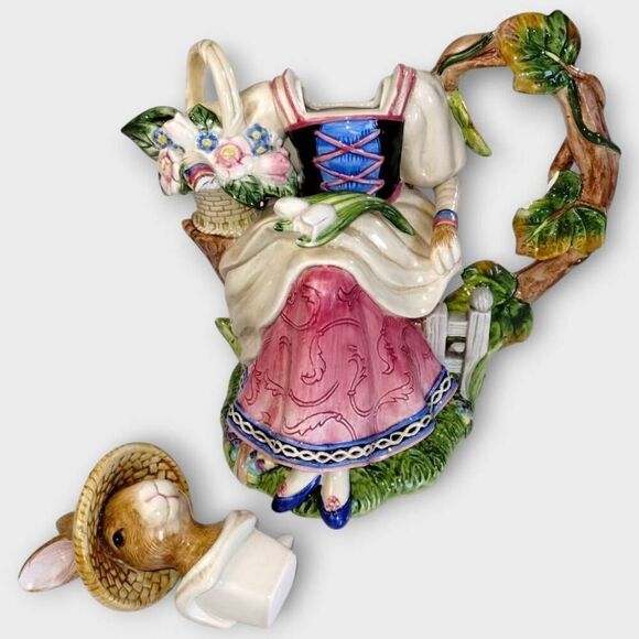 Fitz & Floyd Rabbit Tea Pot Old World Vintage Easter Spring Ceramic Classic - Picture 5 of 9